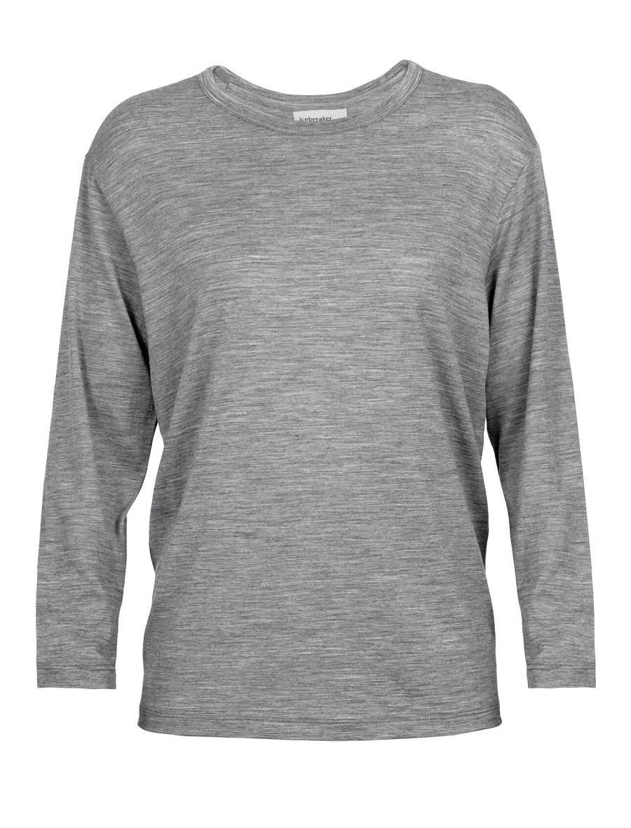 Gritstone Heather Icebreaker Merino Granary T-Shirt Women's Long Sleeve | AU 1638HAPK